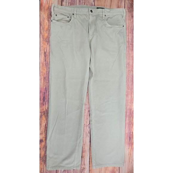 Orvis Mens Light Khaki Cotton Pants 40W/32L Relaxed Fit - Picture 1 of 9